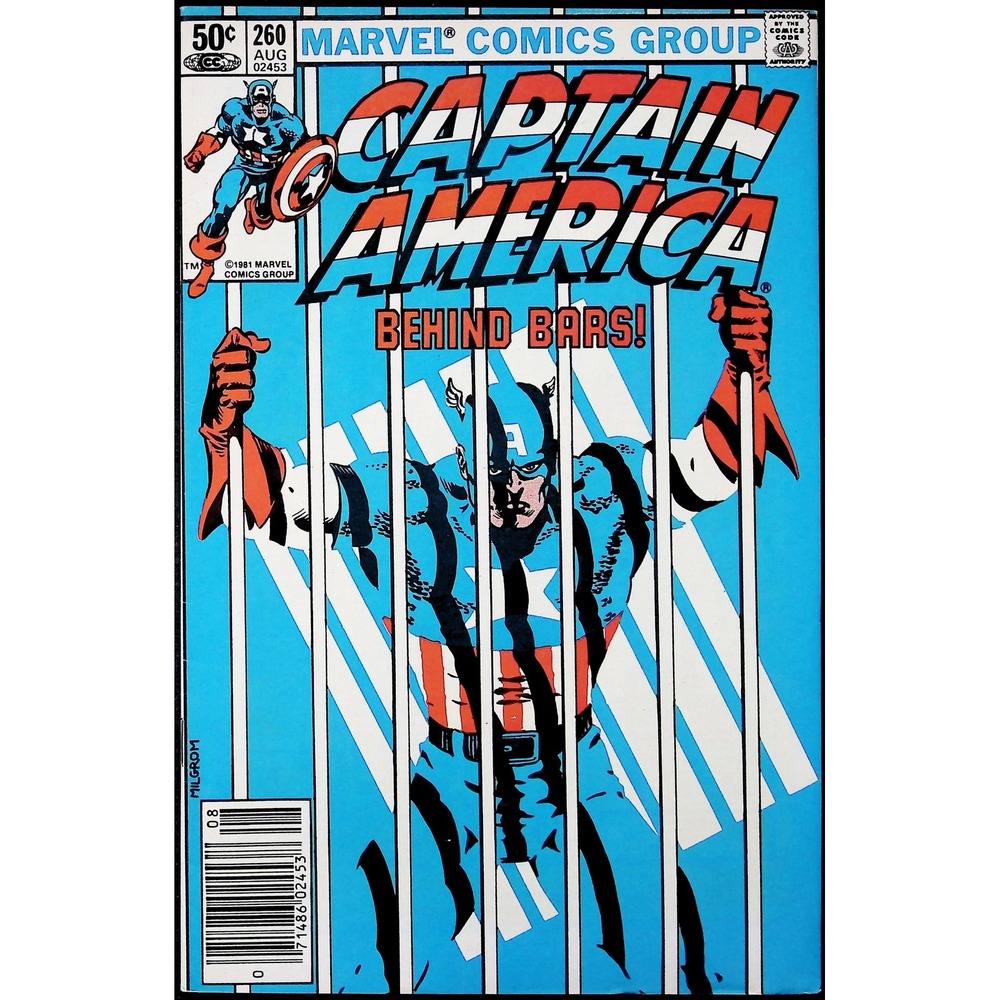 Captain America No. 260 Newsstand 1981 Marvel comic book Behind Bars